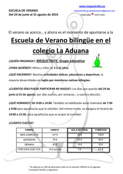 Esuela de Verano La Aduana