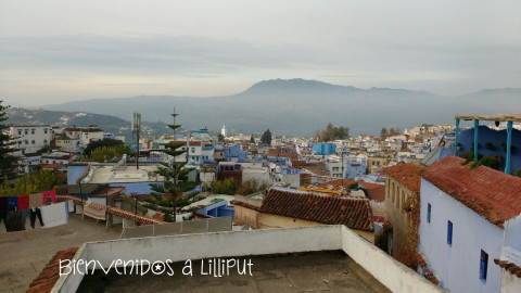 Vista de Chefchaouen desde la terraza de Casa Hassan