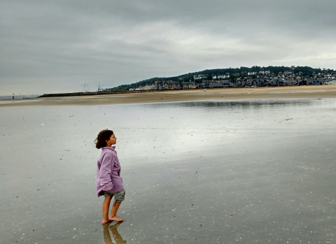 Playa de Deuville con niños