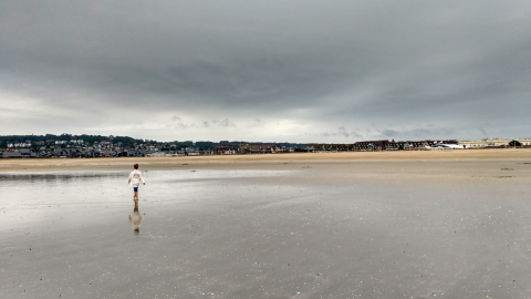 Playa de Deuville con niños