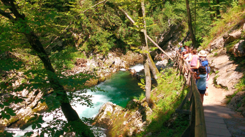 Vintgar Gorges, Eslovenia con niño